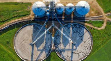 Aerial view of a water treatment plant credit Tom Fisk, Pexels