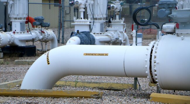 Synethic Crude Oil leaves Syncrude's Mildred Lake site via pipeline.